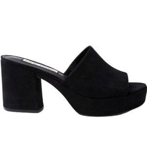 Steve Madden Remax Black Platform Heeled Mule